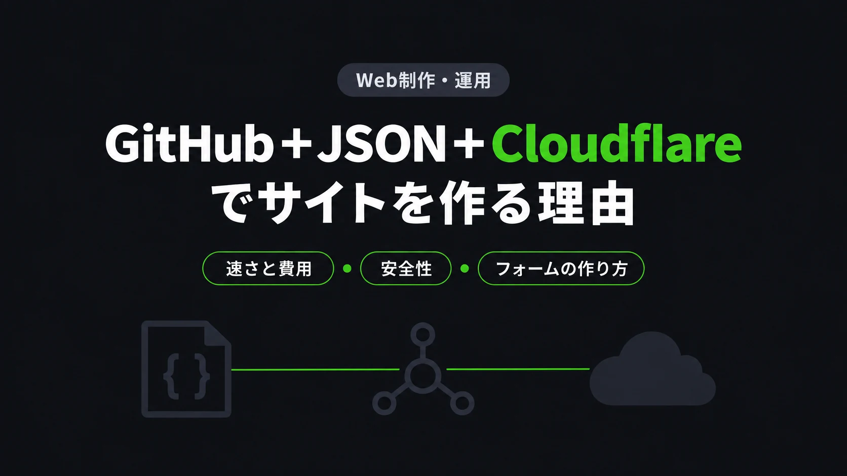 GitHub+JSON+Cloudflareでサイトを作る理由(速さと費用・安全性・フォームの作り方)
